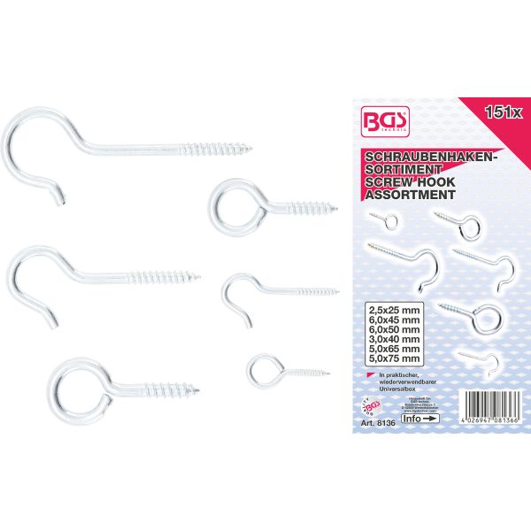 Screw Hook Assortment | 151 pcs.