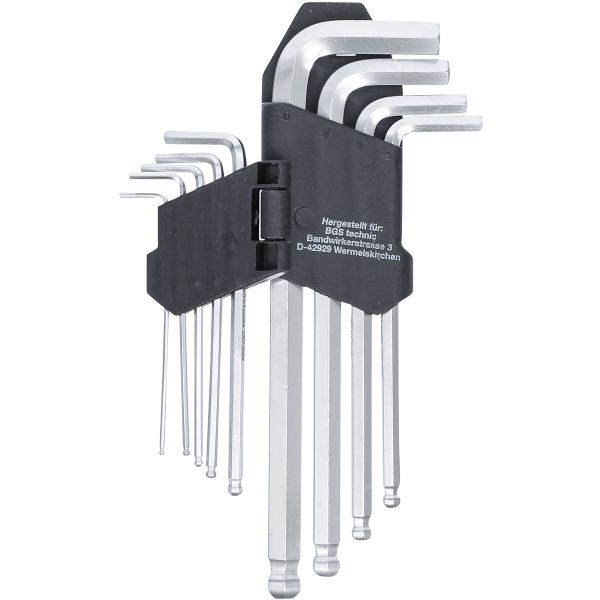 L-Type Wrench Set | internal Hexagon / internal Hexagon with Ball Head 1.5 - 10 mm | 9 pcs.