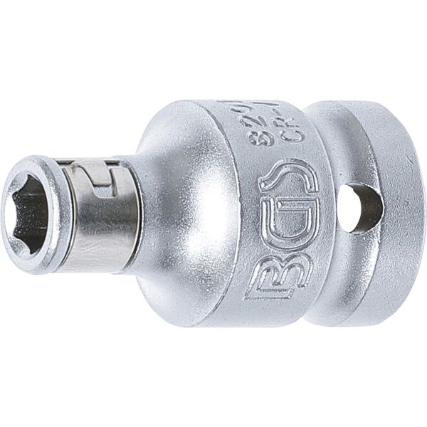 Bit Adaptor with retaining Ball | 12.5 mm (1/2") Drive | internal Hexagon 6.3 mm (1/4")