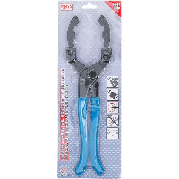 Special Oil and Fuel Filter Pliers with swivel Jaws