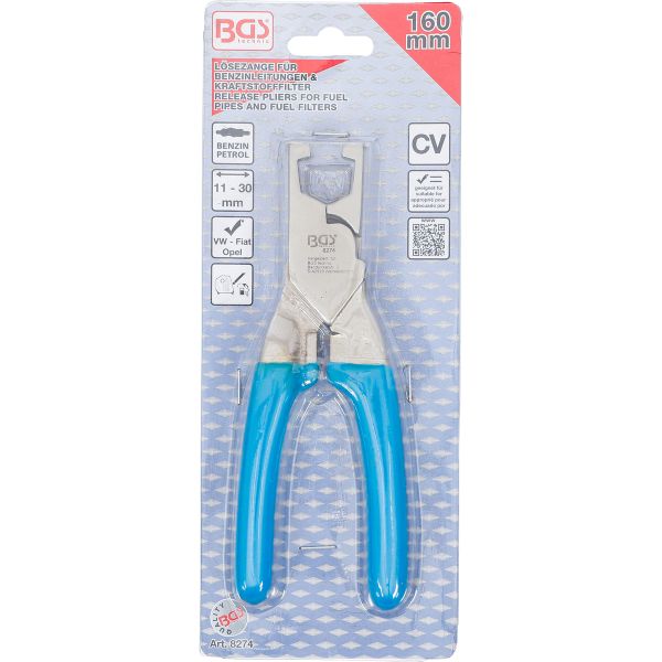 Release Pliers for Fuel Pipes and Fuel Filters on VW, Fiat, Opel etc.