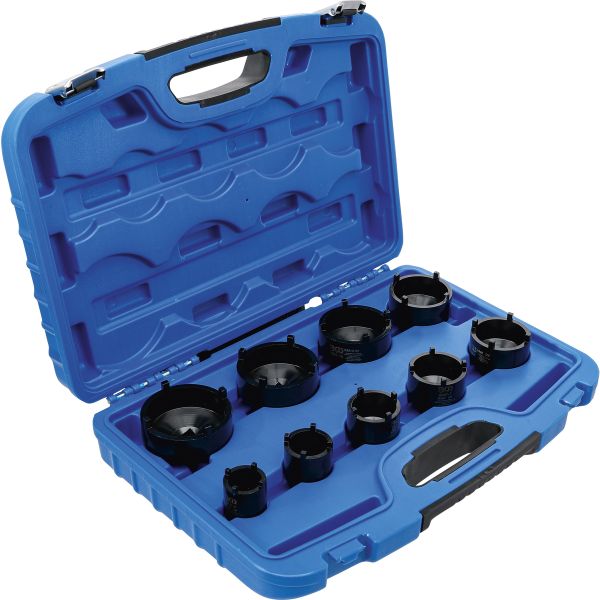 Groove Nut Socket Set | external tooth | KM4 - KM12 | 9 pcs.