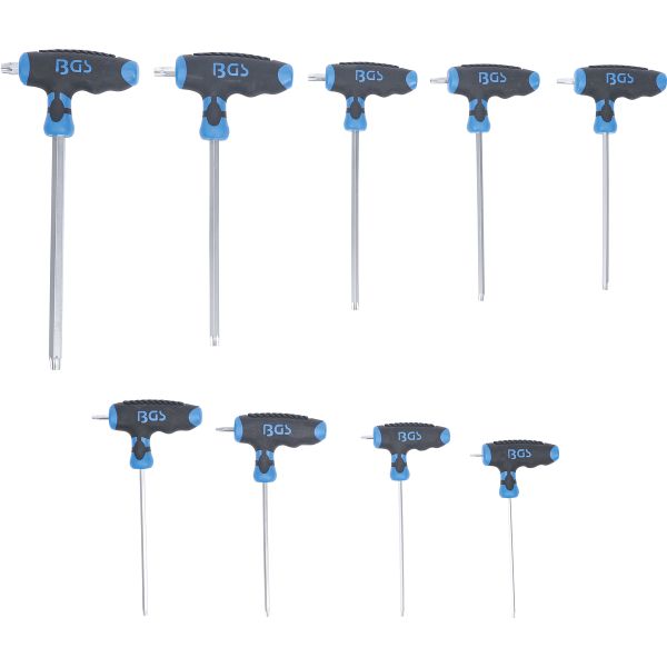 T-Handle Wrench Set | T-Star (for Torx) T10 - T50 | 9 pcs.