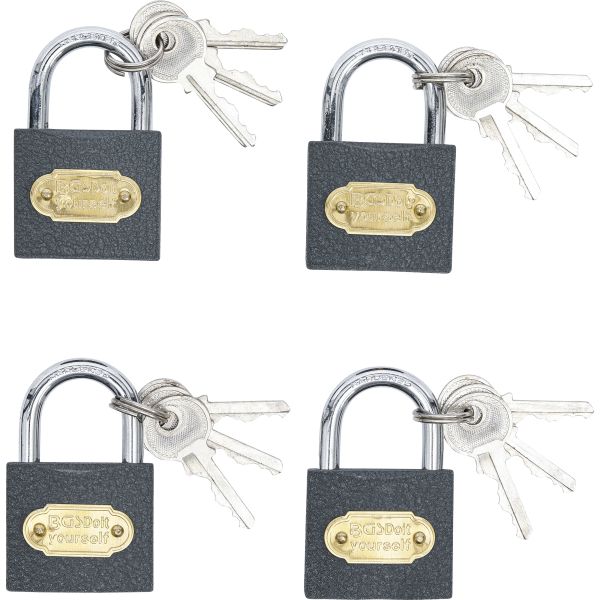 Padlock Set | simultaneous locking | Type L | 35mm | 4 pcs.