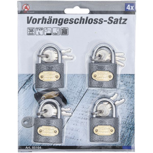 Padlock Set | simultaneous locking | Type L | 35mm | 4 pcs.