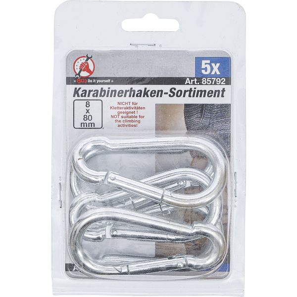 Snap Hooks Set | 80 x 8 mm | 5 pcs.