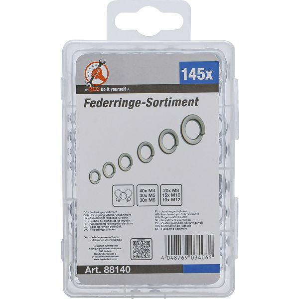 HSS Spring Washer Assortment | M4 - M12 | 145 pcs.