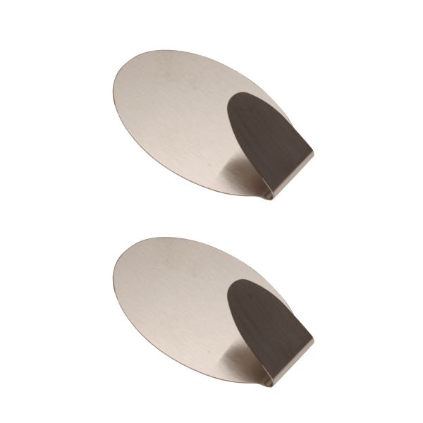 Stainless Steel Adhesive Hooks | 45 x 70 mm | 1.5 kg | 2 pcs.