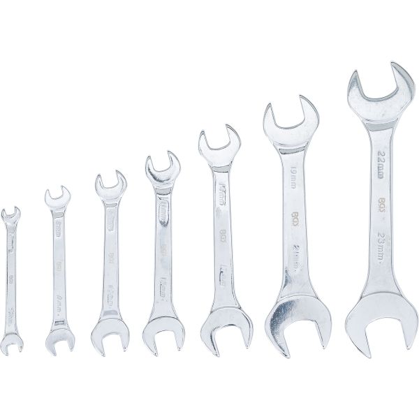 Double Open End Spanner Set | extra flat | 6 - 23 mm | 7 pcs.