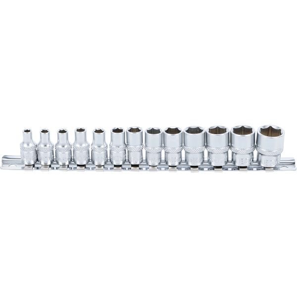 Socket Set, Hexagon | 6.3 mm (1/4") Drive | 4 - 14 mm | 13 pcs.