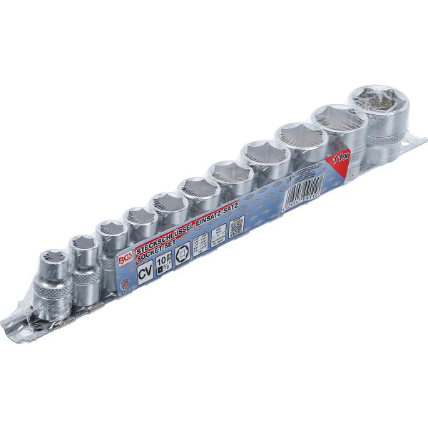 Socket Set, Hexagon | 10 mm (3/8") Drive | 5/16" - 7/8" | 11 pcs.