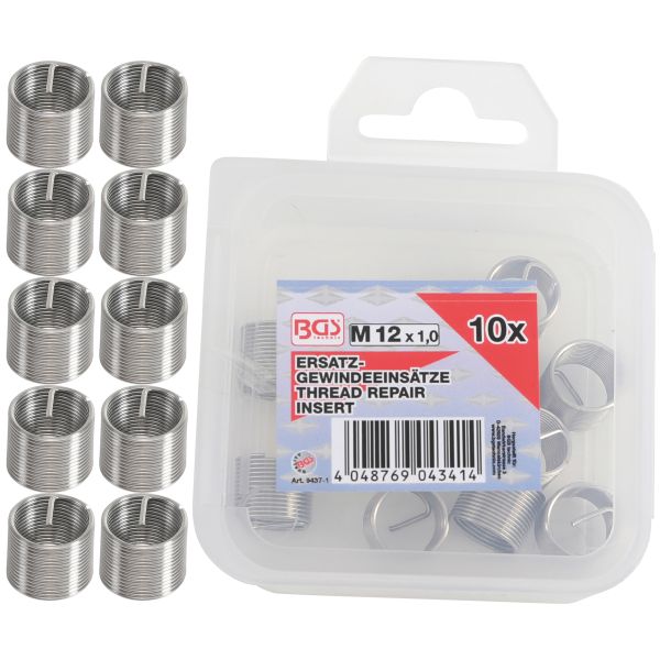 Inserts taraudés | M12 x 1,0 mm | 10 pièces