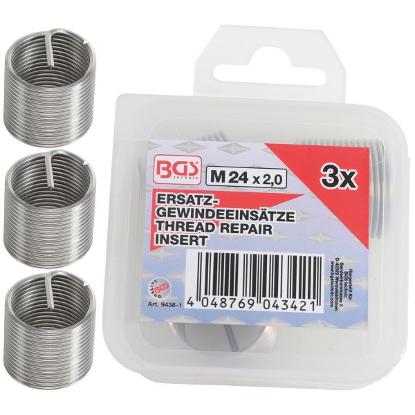 Replacement Thread Inserts | M24 x 2.0 mm | 3 pcs.