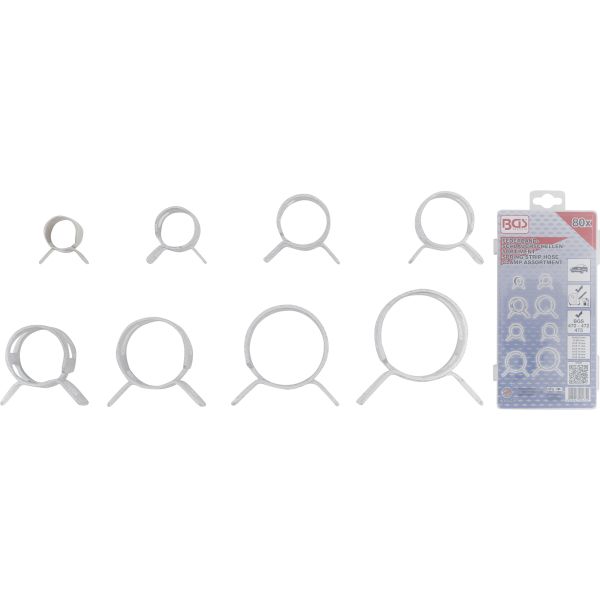 Spring Strip Hose Clamp Assortment | 80 pcs.