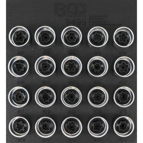 Tool Tray 1/6: Rim Lock Socket Set for Audi | 20 pcs.