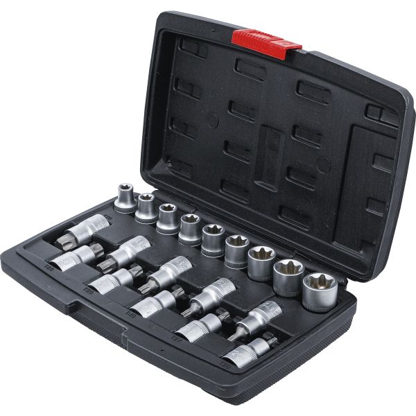 Bit Socket / Socket Set | 12.5 mm (1/2") Drive | T-Star (for Torx) / E-Type | 19 pcs.