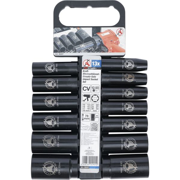 Impact Socket Set | 12.5 mm (1/2") Drive | 10-32 mm | 13 pcs.