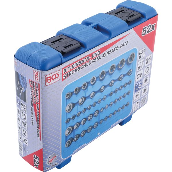 Bit Socket and Socket Set | E-Type / T-Star (for Torx) / T-Star tamperproof (for Torx) / TP-Star (for Torx Plus) | 52 pcs.