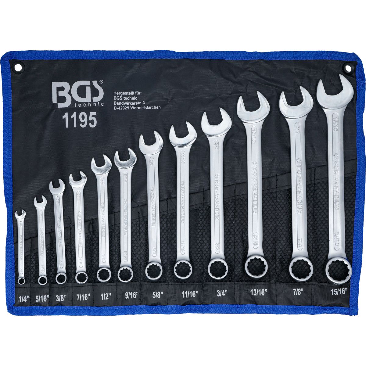 Combination Spanner Set | Inch Sizes | 1/4" - 15/16" | 12 pcs.