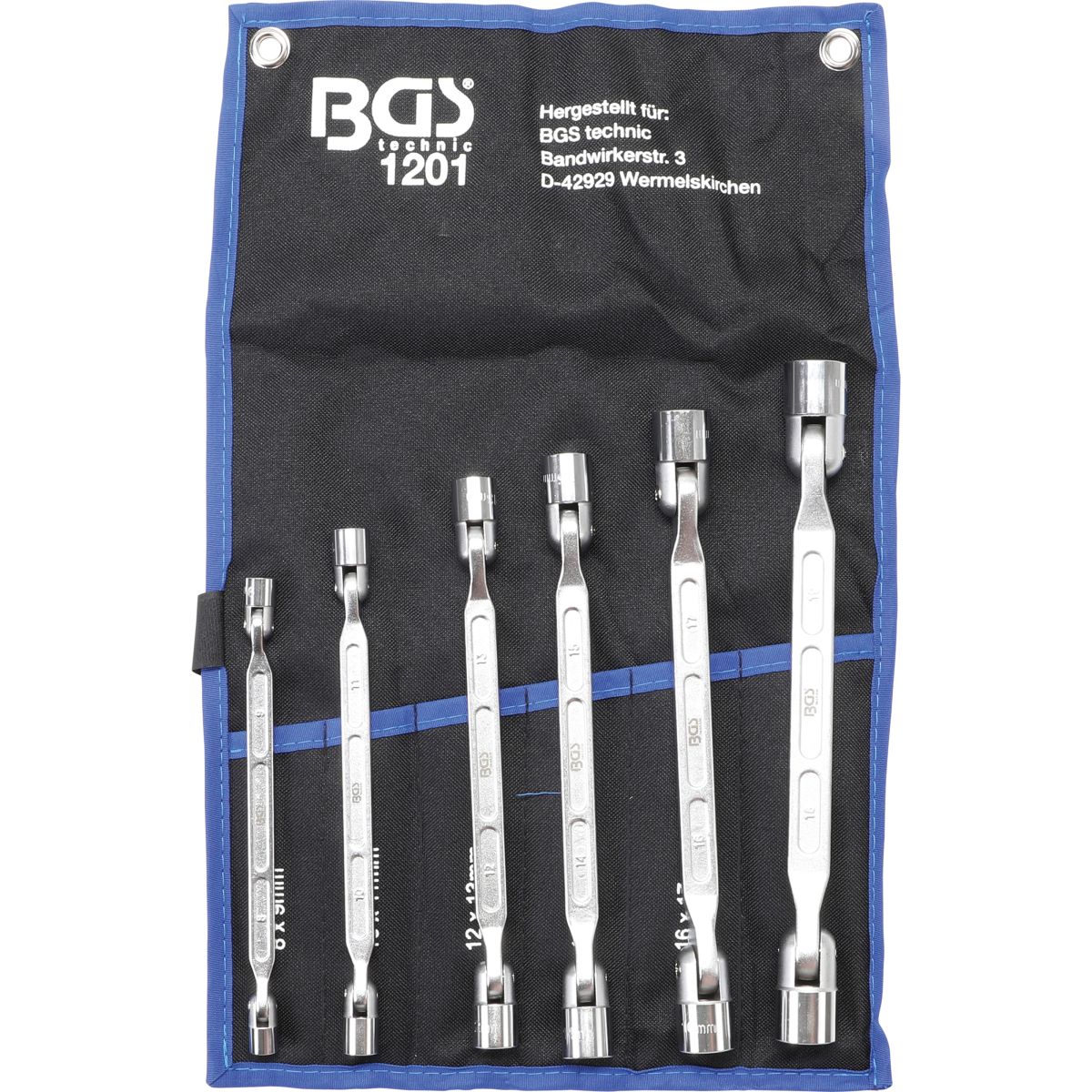 Double Ring Spanner Set with flexible Heads | 6 pcs.