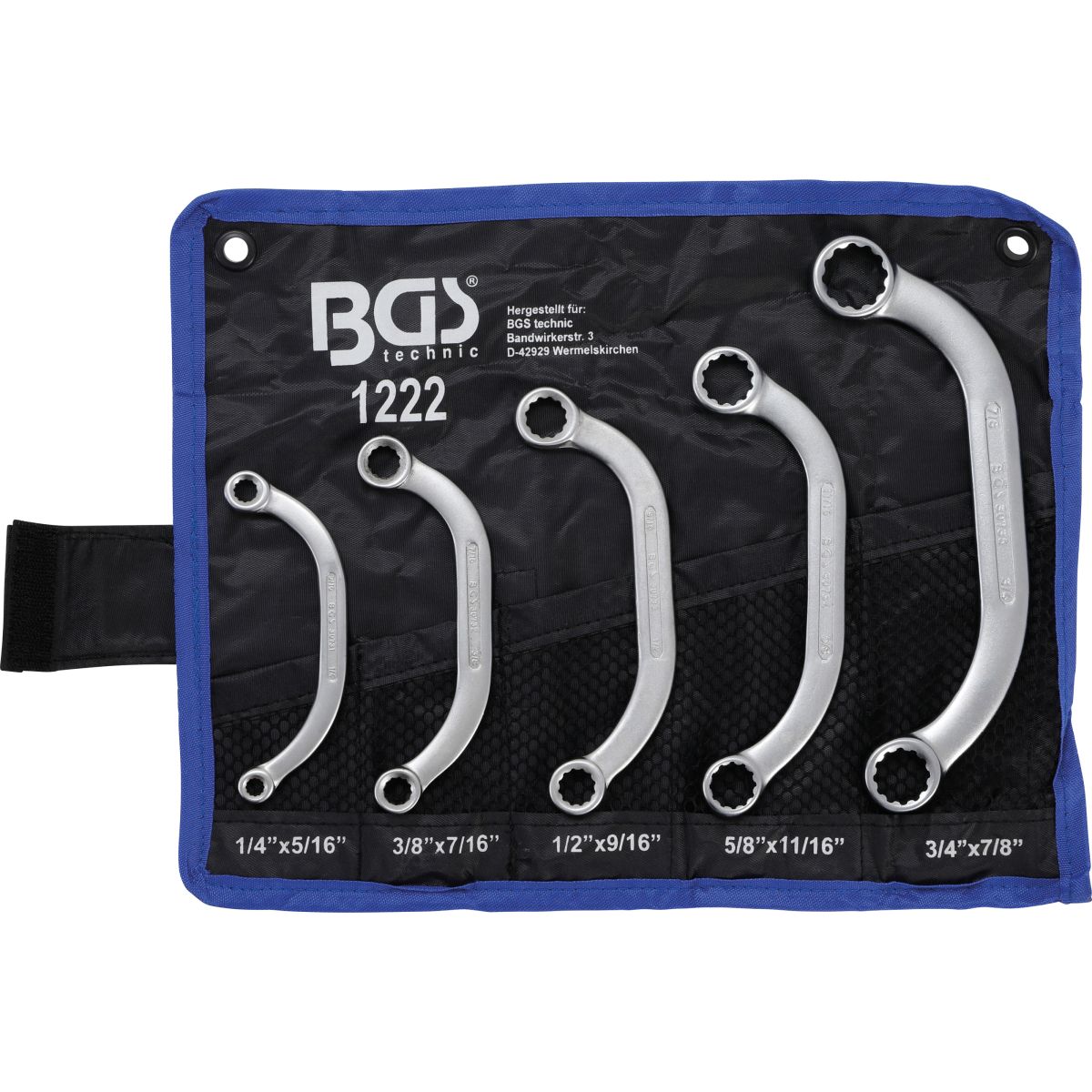 Obstruction Ring Spanner Set | Inch Sizes | 1/4" - 7/8" | 5 pcs.
