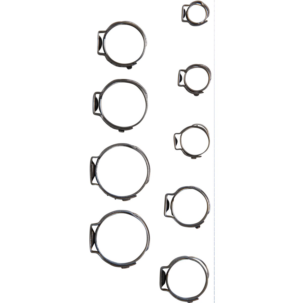 Assortiment de colliers de tuyau à revêtement en acier inoxydable | Ø 5,8 - 21 mm | 170 pièces