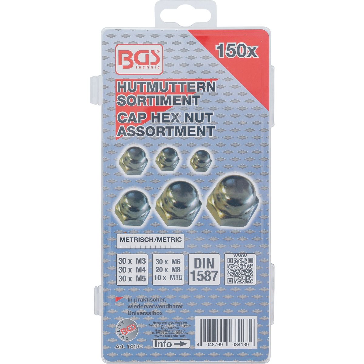 Cap Hex Nut Assortment | 150 pcs