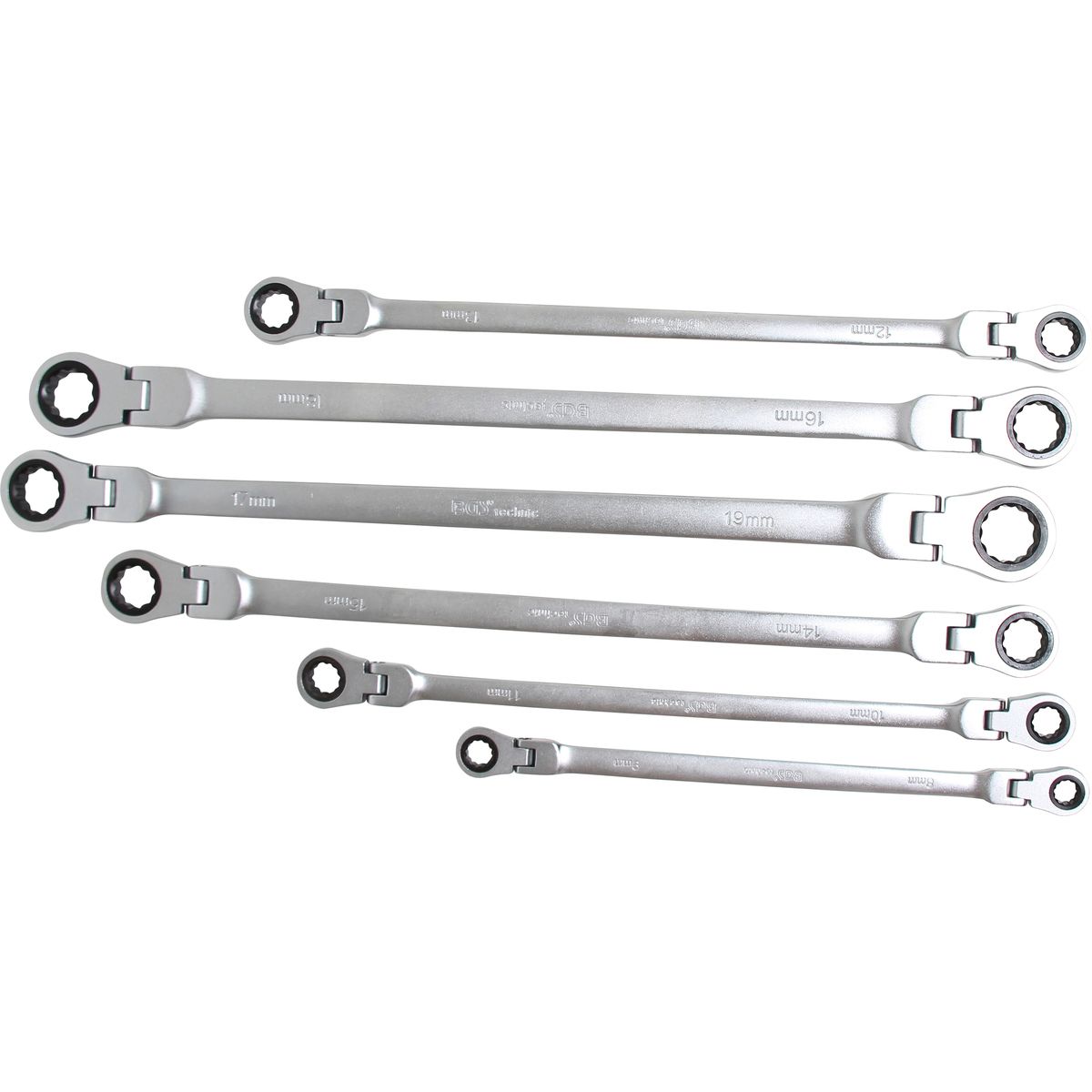 Double Swivel Head Ratchet Wrench Set | 8 - 19 mm | 10 pcs.