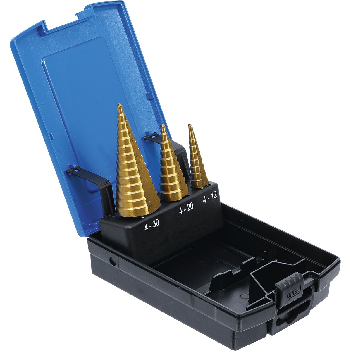 Step Drill Set | titanium-nitrided | Ø 4 - 30 mm | 3 pcs.