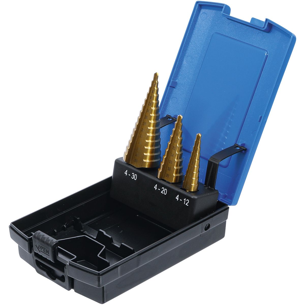 Step Drill Set | titanium-nitrided | Ø 4 - 30 mm | 3 pcs.