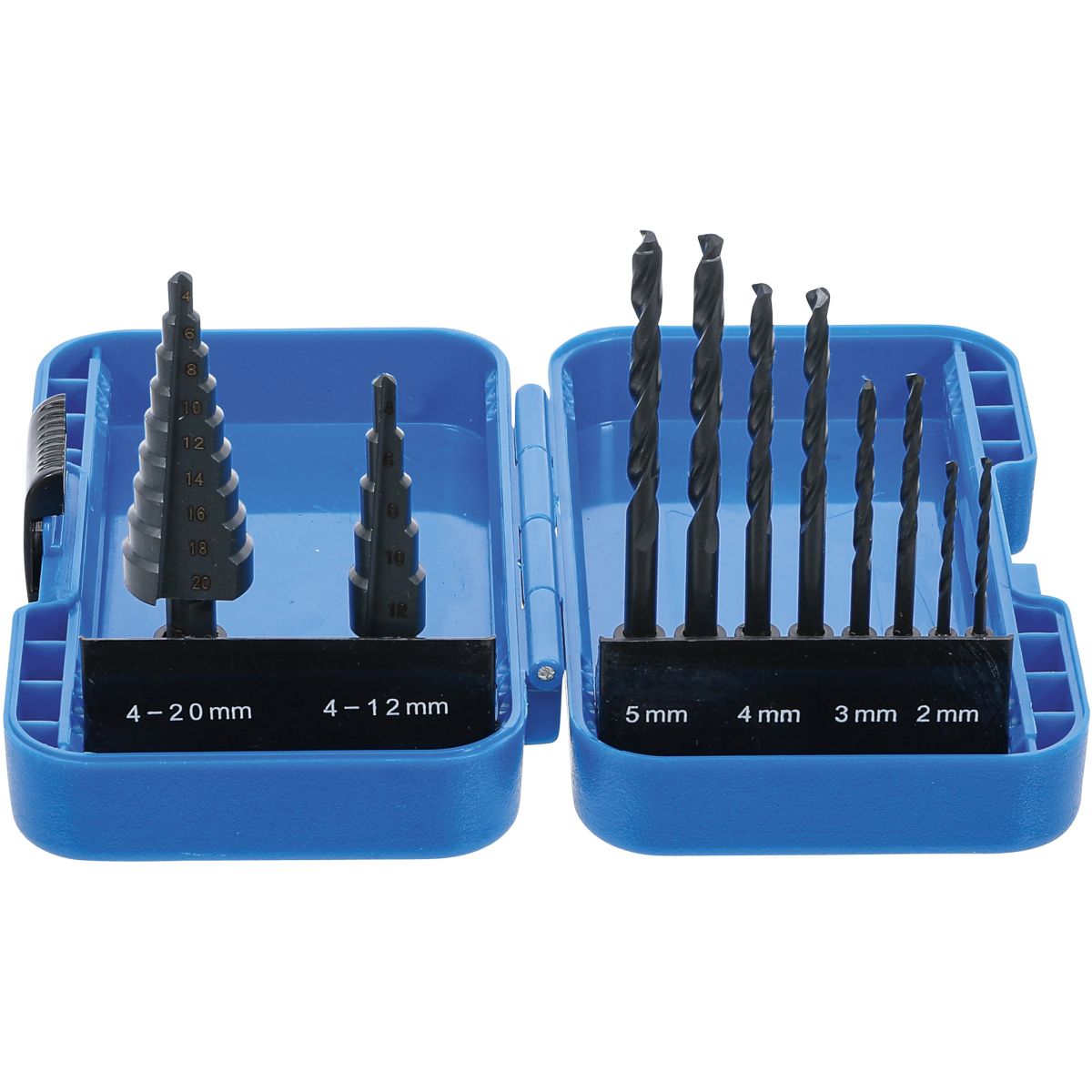 Step Drill and Twist Drill Set | Ø 4 - 12 / 4 - 20 mm | 2 - 5 mm | 10 pcs.