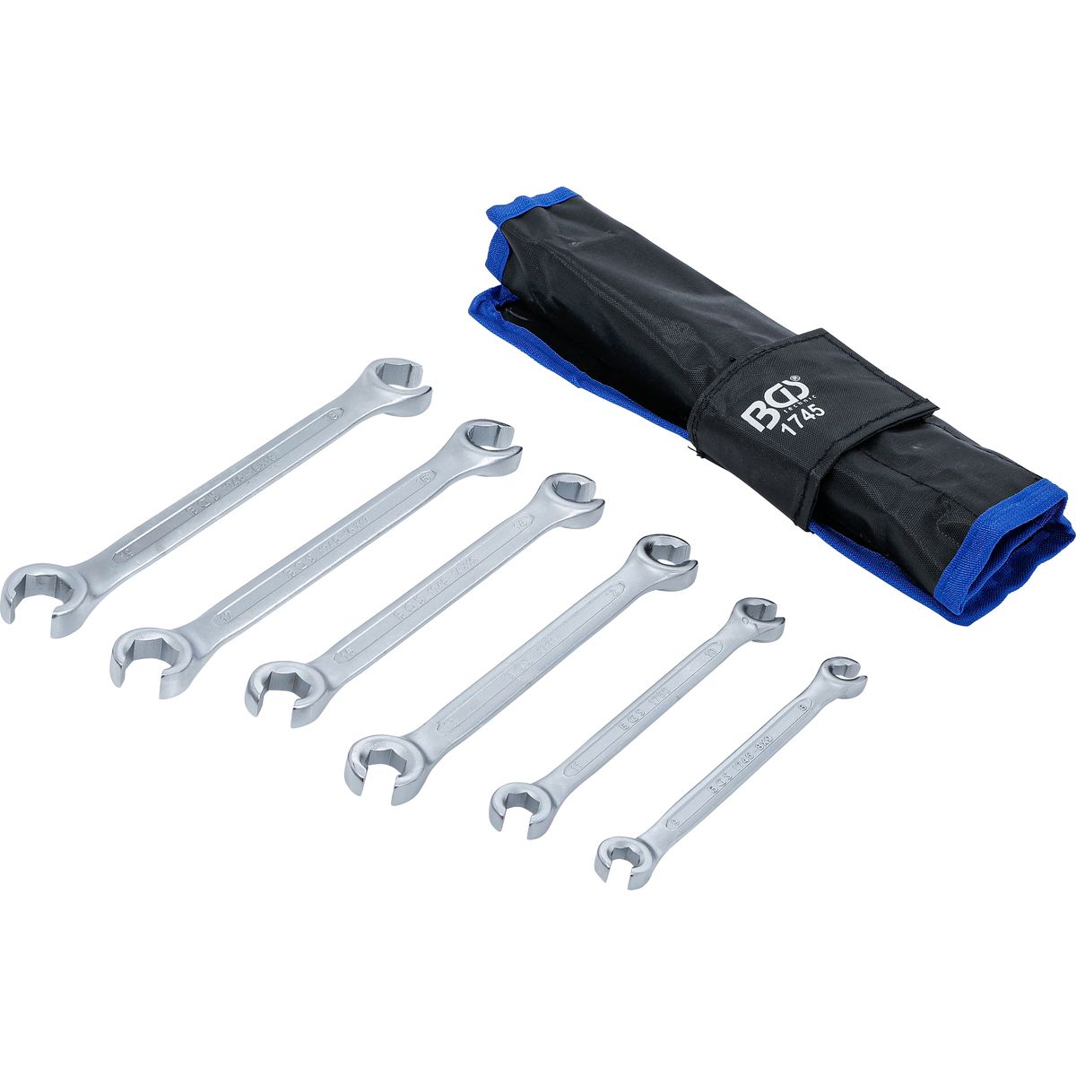 Double Ring Spanner Set, open Type | 8 x 9 - 18 x 19 mm | 6 pcs.