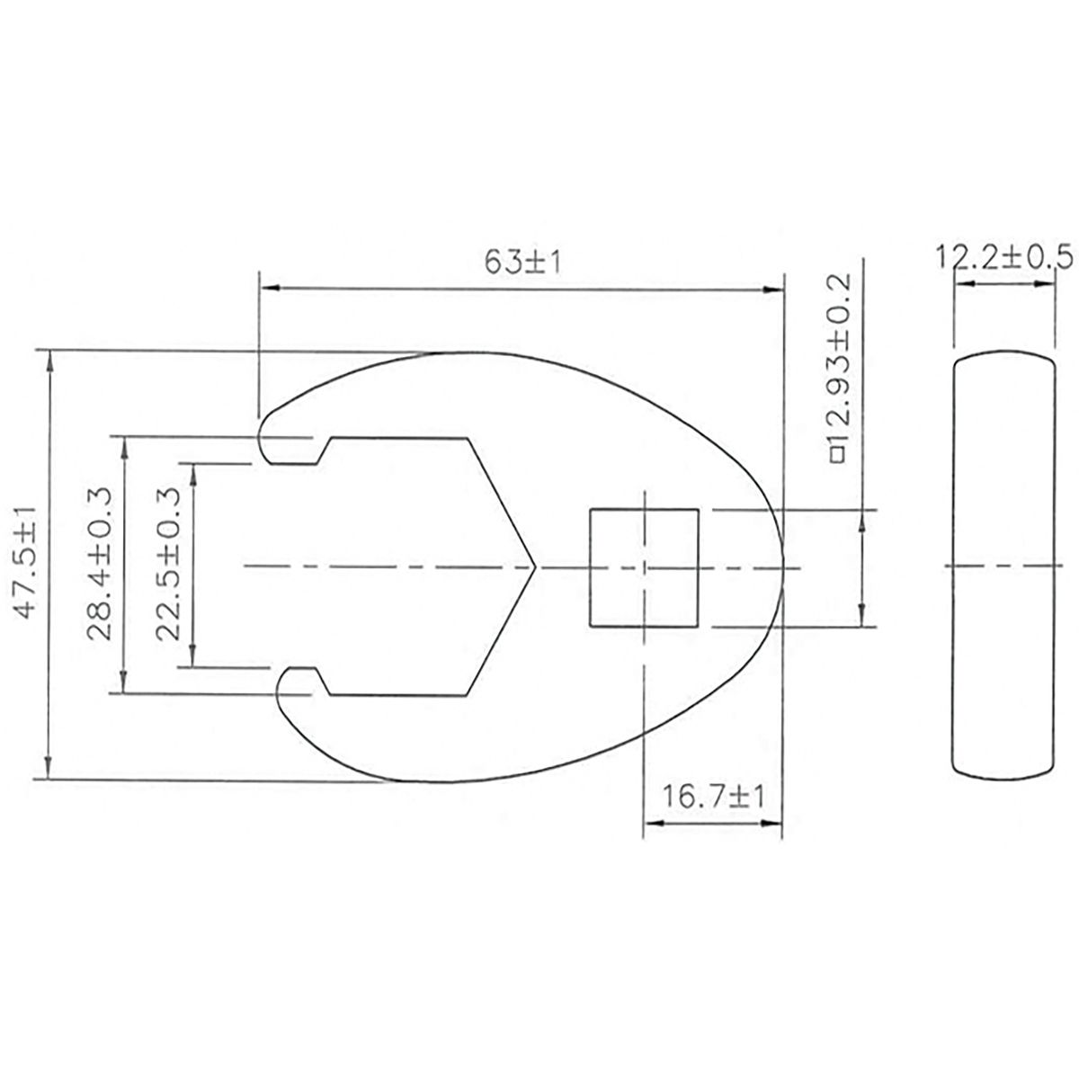 Crowfoot Spanner | 12.5 mm (1/2") Drive | 28 mm