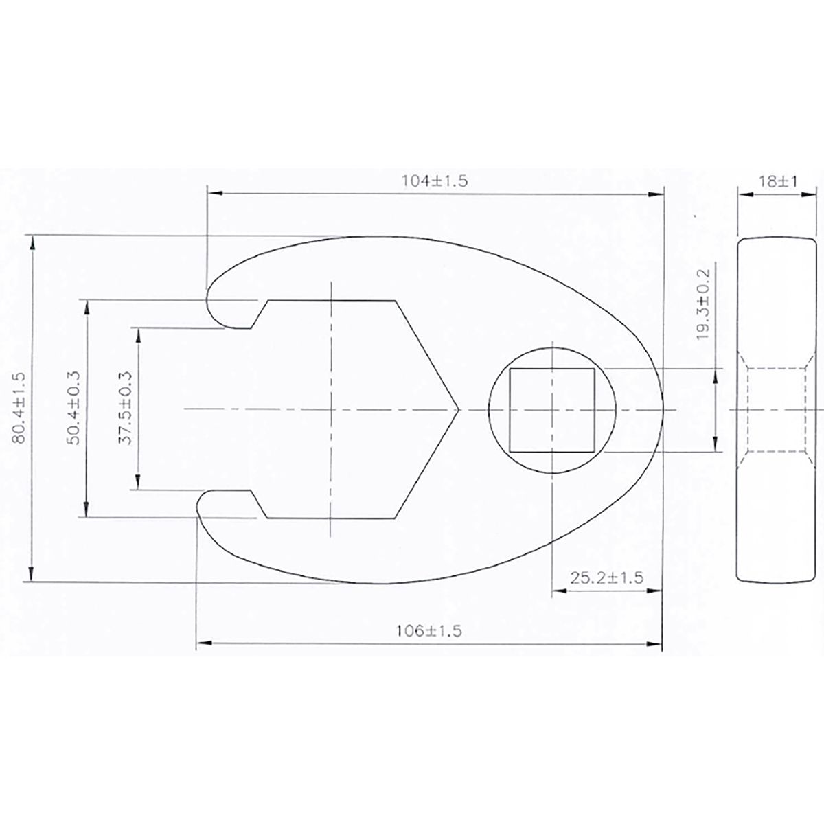 Crowfoot Spanner | 20 mm (3/4") Drive | 50 mm