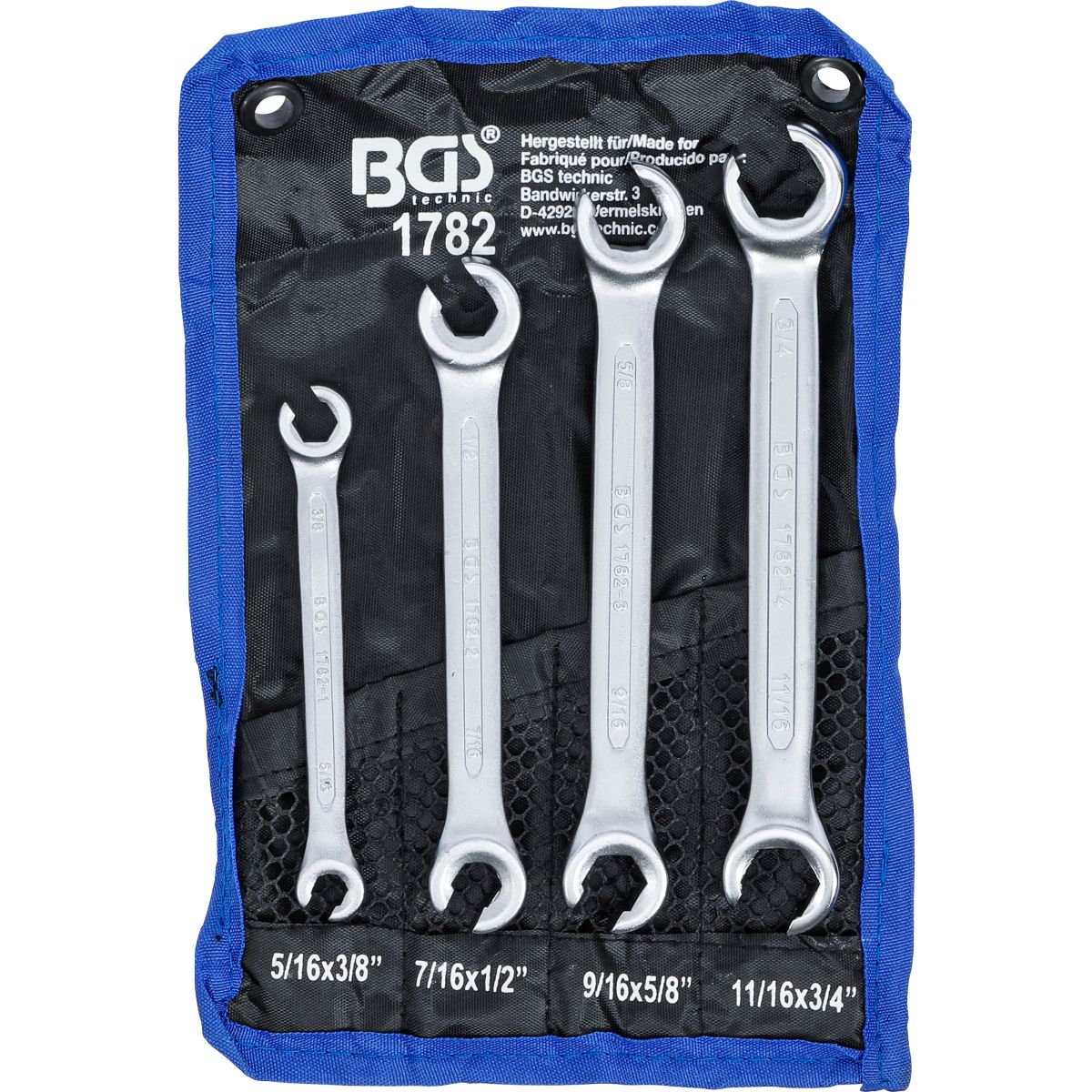 Double Ring Spanner Set, open Type | Inch Sizes | 4 pcs.