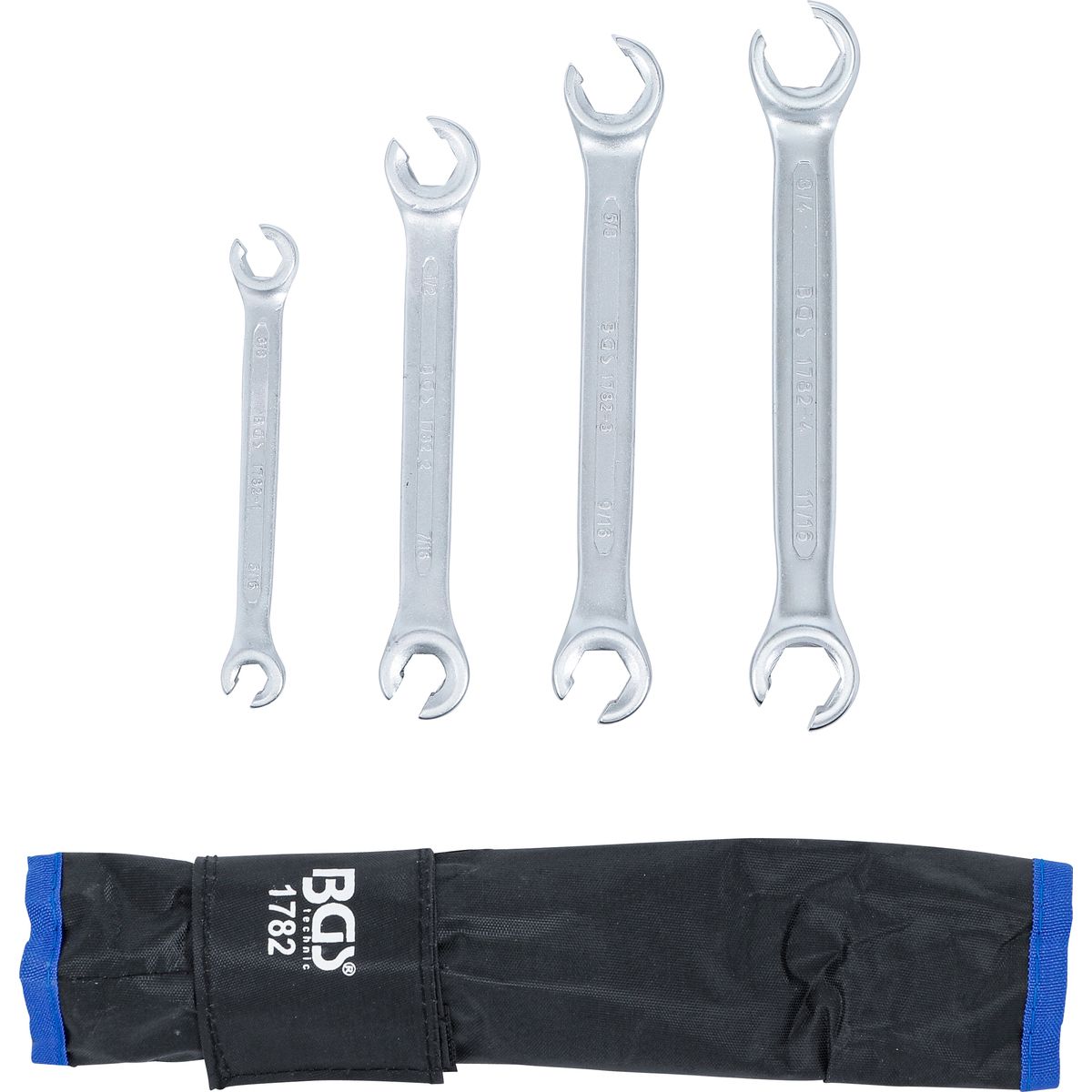 Double Ring Spanner Set, open Type | Inch Sizes | 4 pcs.