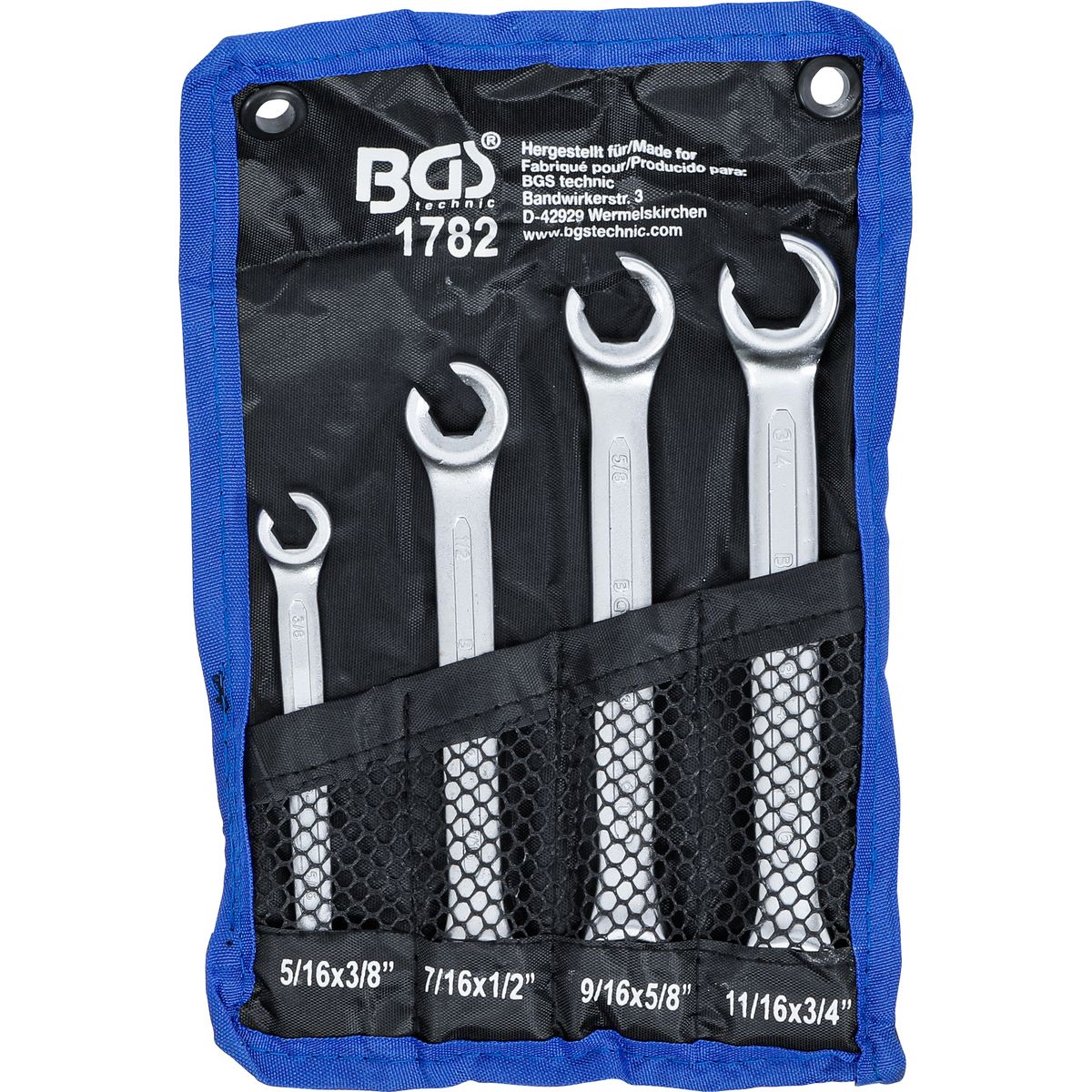 Double Ring Spanner Set, open Type | Inch Sizes | 4 pcs.