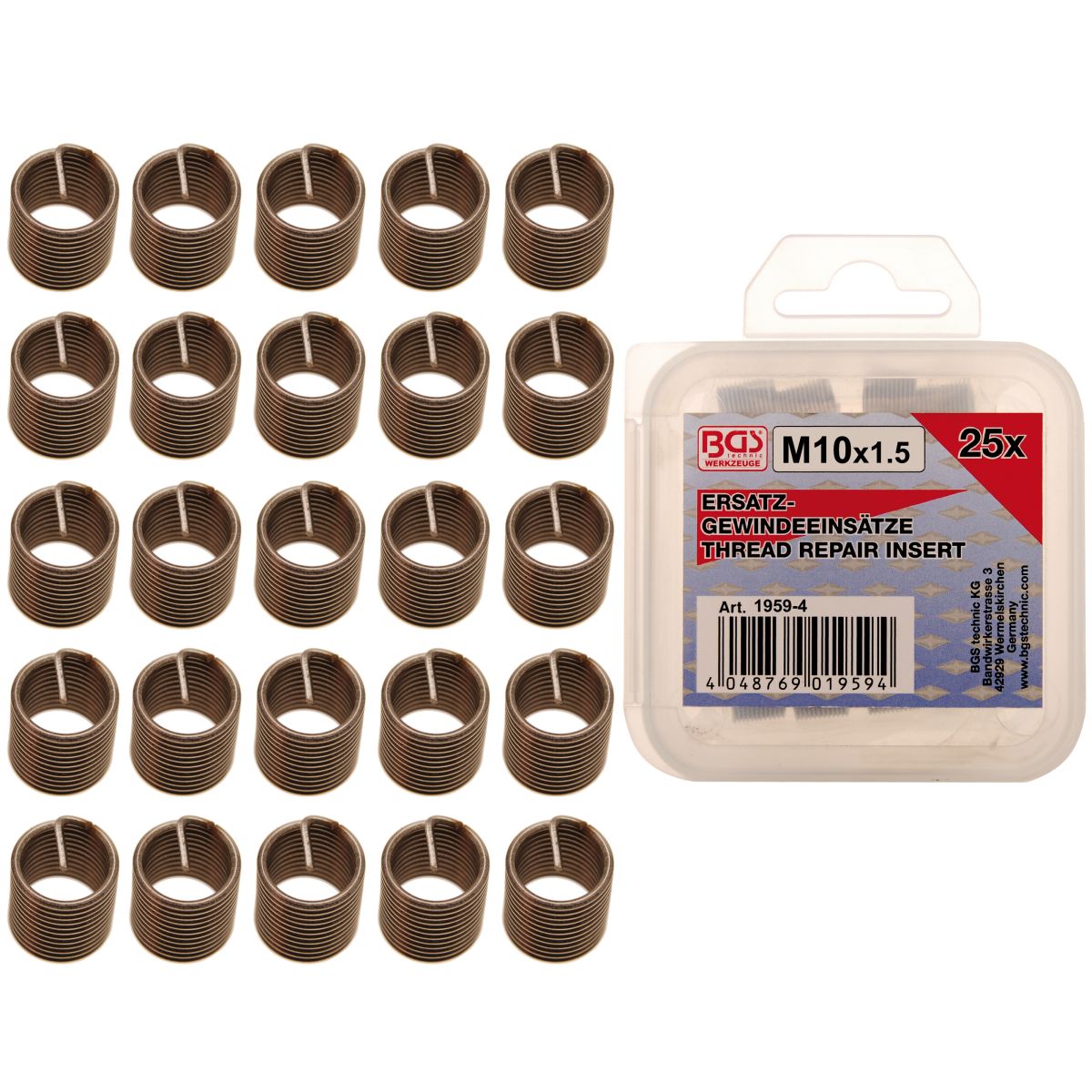 Replacement Thread Inserts | M10 x 1.5 mm | 25 pcs.