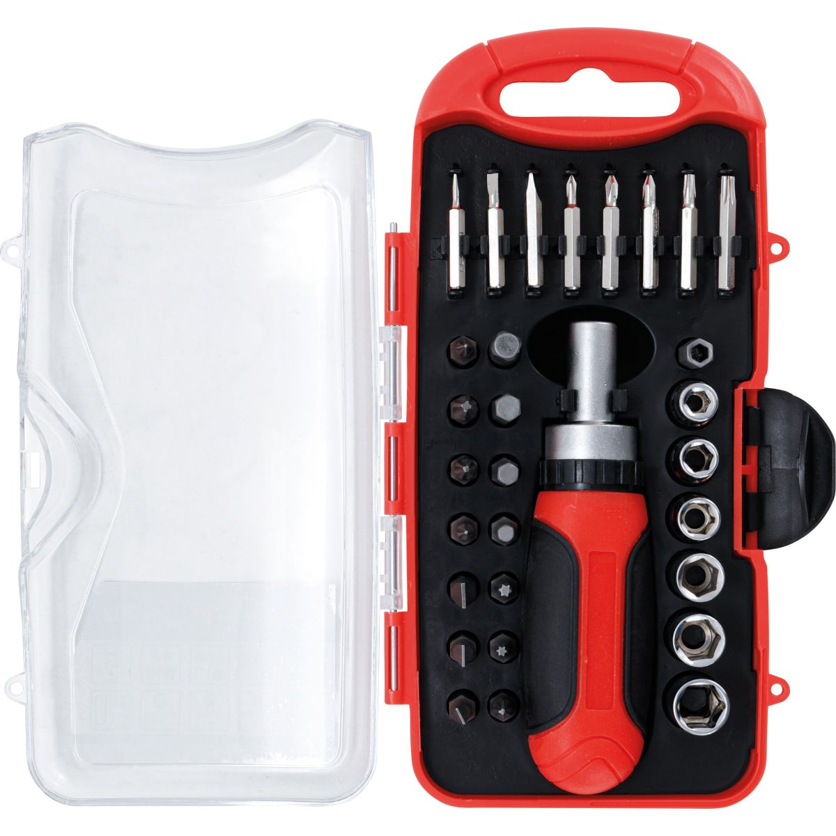 Bit / Socket Set | with Ratchet Spinner Handle for Bits, reversible | 30 pcs.