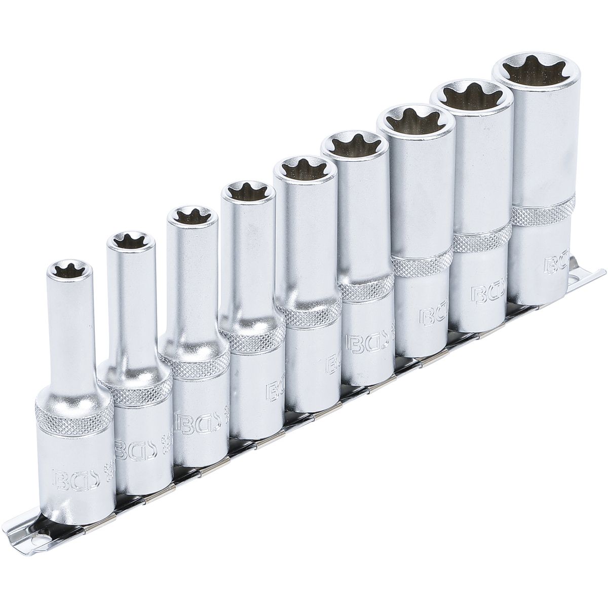 Socket Set, E-Type, deep | 12.5 mm (1/2") Drive | E10 - E24 | 9 pcs.