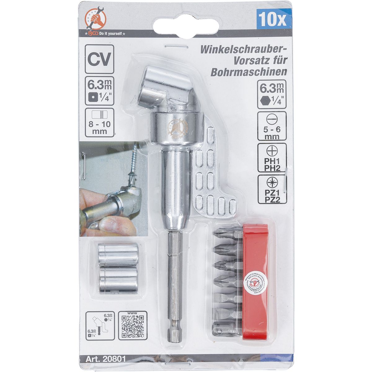 Offset Screwdriver Attachment for Drills | 10 pcs.