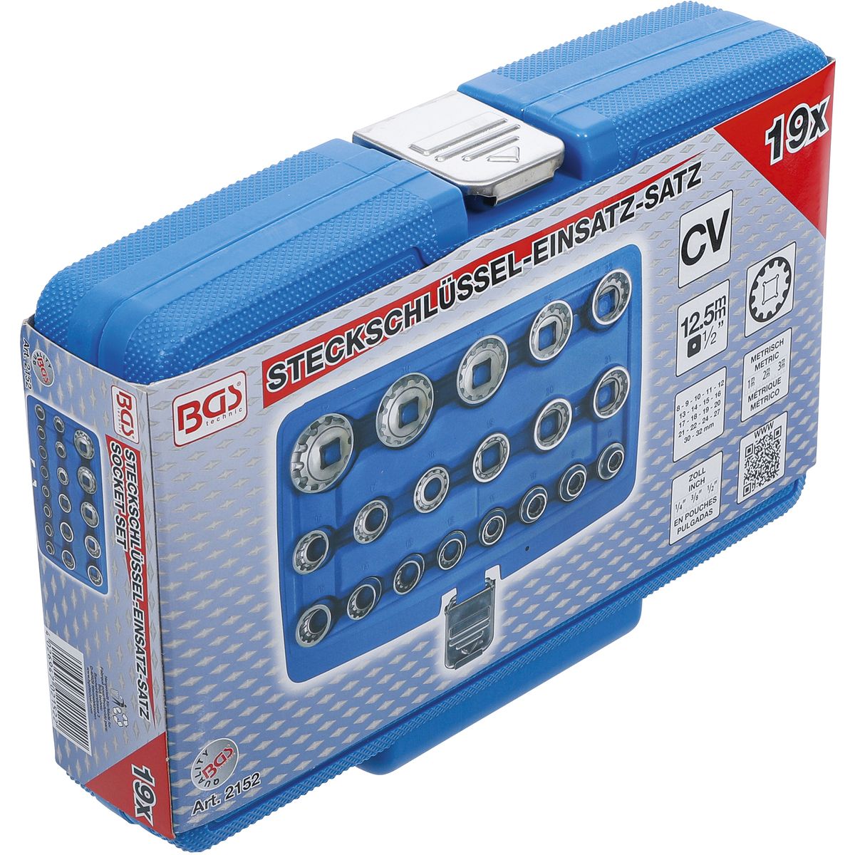 Socket Set, Gear Lock | 12.5 mm (1/2") Drive | 19 pcs.