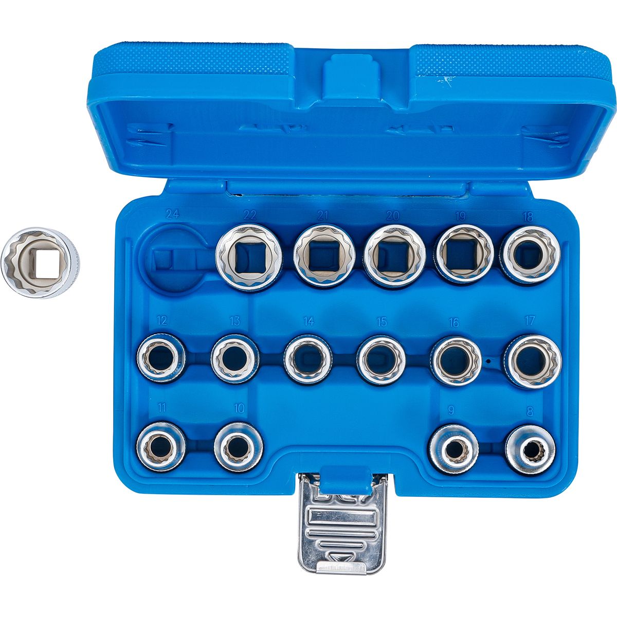 Socket Set, 12-point | 12.5 mm (1/2") Drive | 8 - 24 mm | 16 pcs.