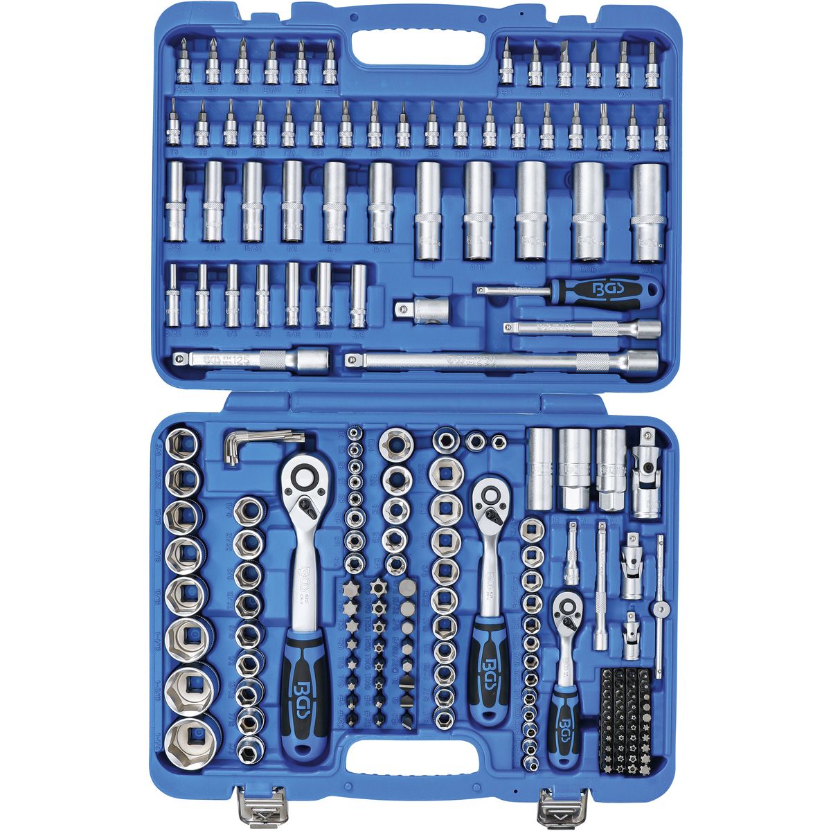 Socket Set Hexagon | 6.3 mm (1/4") / 10 mm (3/8") / 12.5 mm (1/2")| Inch Sizes | 192 pcs.