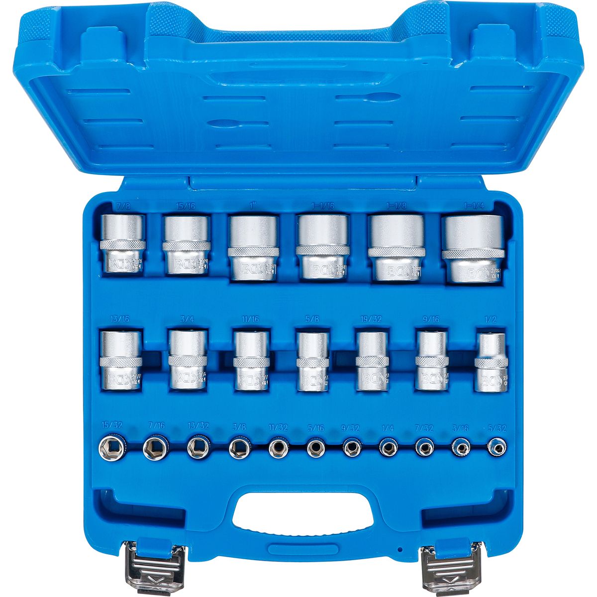 Socket Set, Hexagon | 6.3 mm (1/4") / 12.5 mm (1/2") Drive | Inch Sizes | 24 pcs.