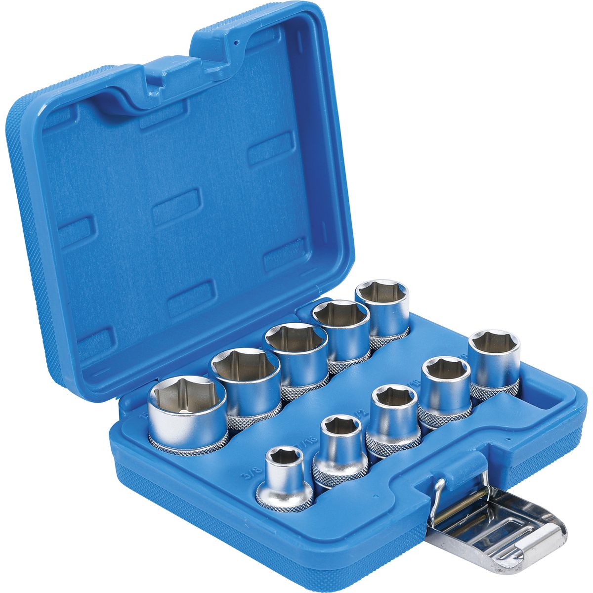 Socket Set, Hexagon | 12.5 mm (1/2") Drive | Inch Sizes | 10 pcs.