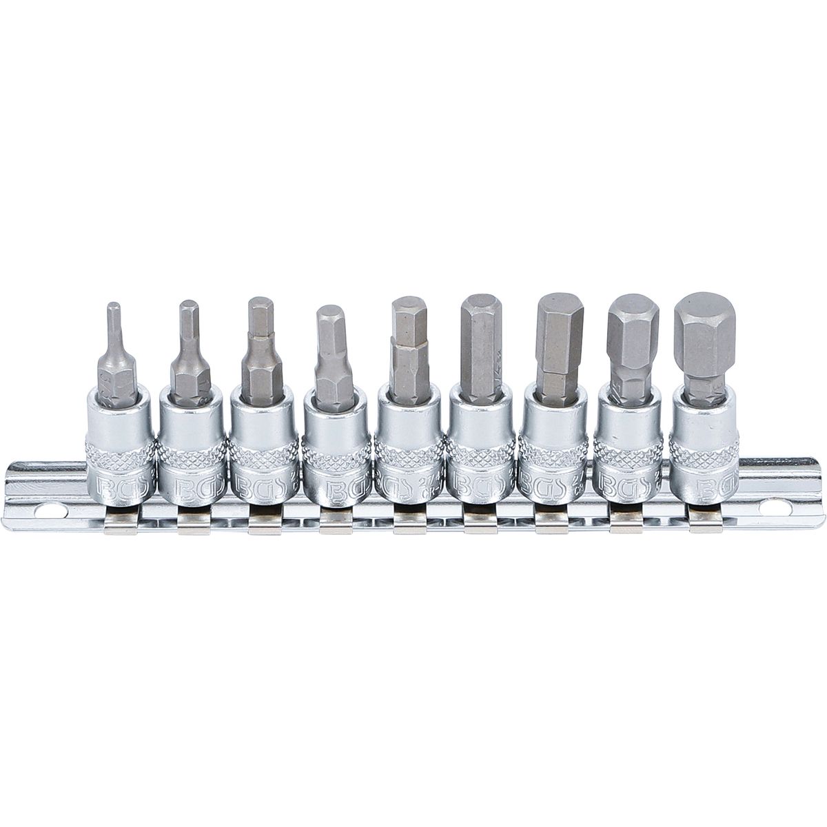 Bit Socket Set | 6.3 mm (1/4") Drive | internal Hexagon 3/32" - 3/8" | Inch Sizes | 9 pcs.