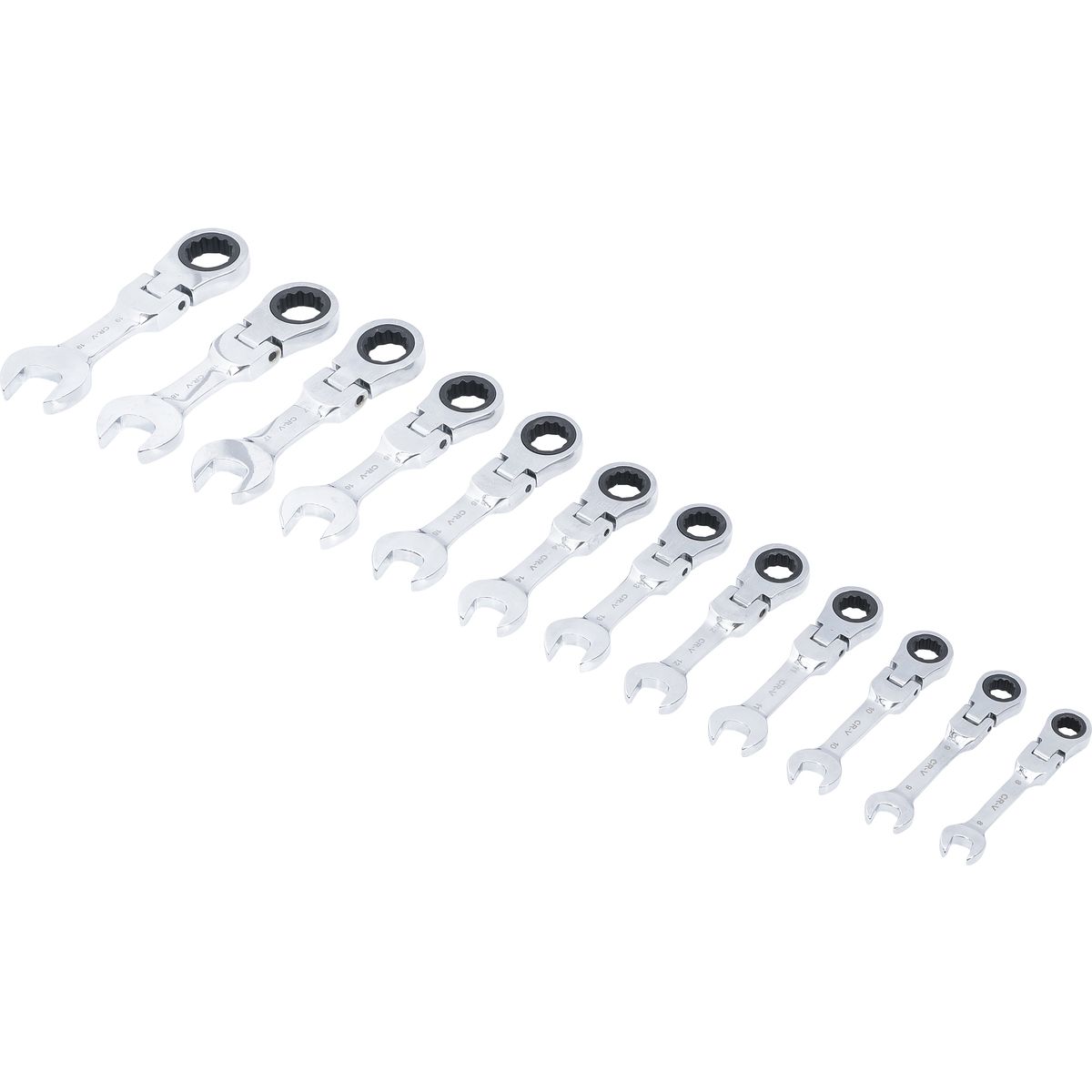 Ratchet Combination Wrench Set | extra short | 8 - 19 mm | 12 pcs.