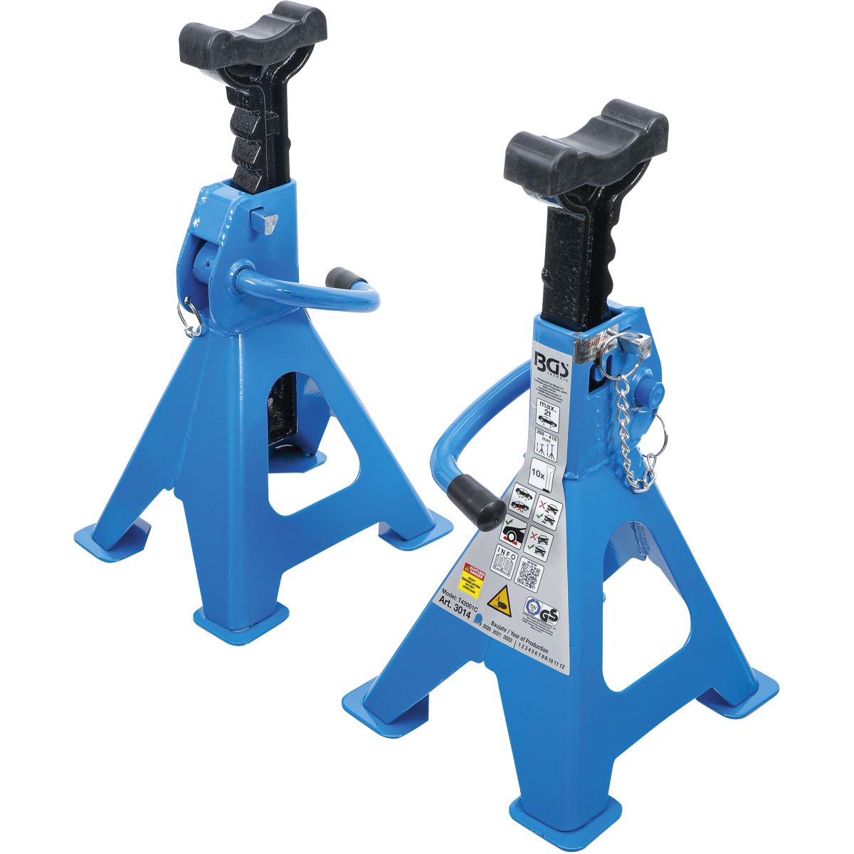 Axle Stands | load capacity 2000 kg / pair | stroke 268 - 418 mm | 1 pair