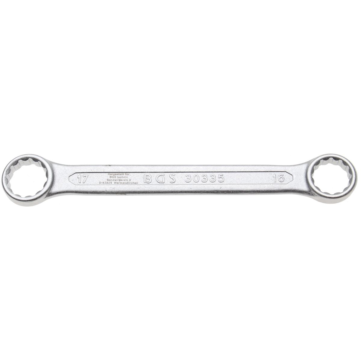 Double Ring Spanner | extra flat | 16 x 17 mm